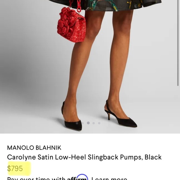 SOLD! Manolo Blahnik Carolyne Satin Low-heel Slingback Pumps - Picture 8 of 9